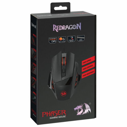 Мышь проводная игровая оптическая USB Redragon Phaser (75169) фото 3